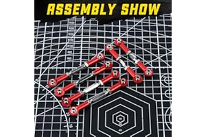 RCAWD RC Spannschlösser Verbindungs-Set Spurstange für 1/10 ARRMA 3s Vorteks Senton Granit Big Rock Typhon Hopps Upgrades Teile 6 Stück (rot)