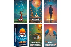 QCFQCF Cosmic Oracle Cards, Universe Message Oracle Cards for Beginners, Inner Strength, Spiritual Guidance Oracle Deck, Universal Wisdom for Daily Use, Readings, and Meditation