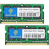 Rasalas 8GB Kit (2X4GB) PC3-10600 DDR3 1333mhz Sodimm RAM for AMD Intel Laptop, MacBook Pro 13/15/17 inch Early Late 2011, iM