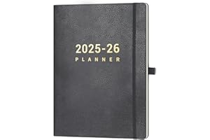 INDEME Diary 2025-2026 - A4 Diary 2025-2026 Week to View from July 2025 to June 2026 with Soft Leather Cover, Grey, Elasticated Closure, Back Pocket, Pen Loop, 21.7 x 28.3 x 1.5 cm
