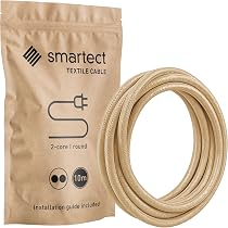Stoffkabel In Weiß – Elegante Textilkabel Für Lampen, DIY-Projekte Und Home-Office (verdrillte Optik)