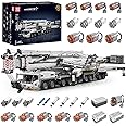 Mould King 17007 APP Remote Controlled Lifting Crane Building Blocks for RC Liebherr LTM 11200 Crawler Crane MOC Heavy Duty Crane Technology Crane Clamp Blocks Kit (8506 Parts)