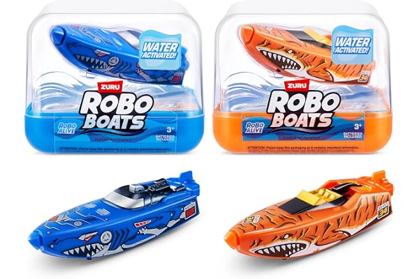 Robo Alive Robo Boats Requin Tigre & Requin Robot Paquet de 2