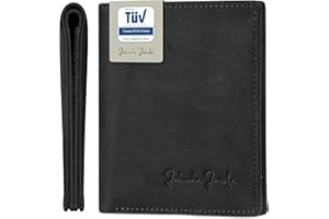 Jaimie Jacobs SLIMSTAR Portafoglio Uomo Piccolo con protezione RFID Porta Carte di Credito (Abbronzatura Nero)