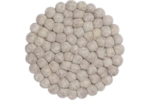 myfelt Béla Topfuntersetzer, Schurwolle, Beige, Ø 20 cm, bis 300 ° hitzebeständig