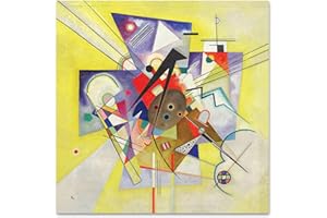 Giallobus - Quadro - Vassily Kandinsky - Accompagnamento Giallo - Vetro Acrilico - 50x50 - Pronto da Appendere - Quadri Moderni per la casa