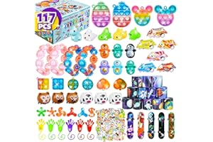 117 Stück Zappeln Spielzeuge, OdiuK Fidget Toys Set Anti Stress Spielzeug Angst Relief Finger Toys Partygeschenke Autismus Spielzeug Sensorisches Tressabbau Set für Kinder und Erwachsene