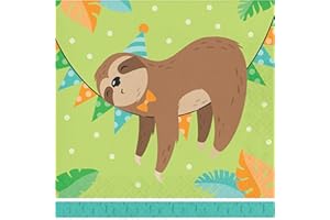 CREATIVE CONVERTING Happy Sloth Lunch Napkins - 16 Pcs