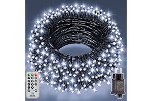 UIONVO Guirlande Lumineuse Sapin de Noël Exterieur - 25M 250LED 8 Mode Blanc Froid Guirlande Électrique Sapin Télécommande pour Décoration Noël Exterieur adapter les Escaliers, Fenêtres, balcons
