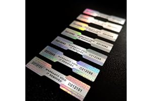 ICEBLUEUK Tamper Proof Stickers (Choose Pack Size 39 to 3120) Dogbone Shape Warranty Void Serial Numbered Hologram Seals 45mm x 10mm (780)