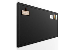 FLUXYNARA Fluxnara Bulletin Board,90 x 60cm Cork Board Alternative with 12 Safe Removable Adhesive Tabs, Foldable Felt Pin Board for Home Office, Classroom, Bedroom,Entryway for Walls— Black