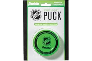 Franklin Sports Street Hockey Puck - Glow in The Dark Outdoor Hockey Puck - Official Size Street Hockey Puck for Kids + Adults - Green