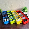 Go Hooked 5 Grid Plastic Storage Box Drawer Organizer Underwear Innerwear Socks Undergarments Storage Drawer Organiser Versatile Durable Compact Efficient Sturdy Space Saving Set of 4 Multicolor