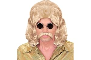 W WIDMANN MILANO Party Fashion - Perruque avec barbe, années 70, disco, déguisements de carnaval