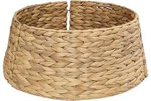 TIENDA EURASIA – Pie de Arbol Desmontable | Color Beige | Material Jacinto de Agua Natural | Medidas 58x22 | Decoracion Navidad