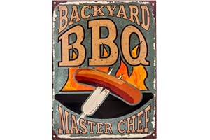 LUCKYLINDE Plaque en tôle rétro vintage - Décoration de barbecue - 35 x 25 cm