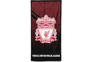 TODD LINENS Liverpool - Toalla de playa con escudo de fútbol, 100% algodón, malla LFC para baño, regalo para adolescentes, hombres, niños, 70 x 140 cm