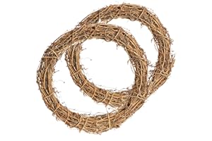 com-four® 2X Coronas de Madera Decorativas de Bricolaje para retoques - Corona de Mimbre para Decorar Ventanas, mesas y Puertas o para Navidad (2 Piezas - Corona Ø30cm marrón Claro)