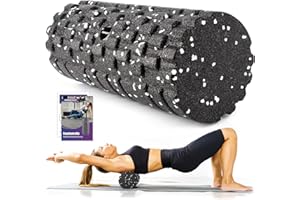 ‎NOONCRAZY Fascia Roller with 3D Texture Massage, Foam Roller (33 cm x 14 cm) for Relieving Muscle Tension, Medium Hardness, Self-Massage, Facial Roller for Back, Spine, Back, Legs
