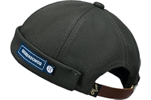 CLAPE Respirant Bonnet Docker sans Visière Street décontracté Brimless Chapeau Hommes Bonnet Docker Bord Roulé rétro Travailleur Marin Casquette