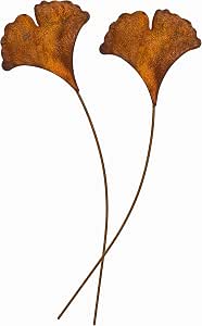 Gartenstecker Ginkgoblatt Aus Metall – Rost-Optik, Deko Für Beet & Balkon (Edelrost)