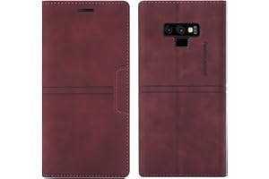 OKZone Cover per Samsung Galaxy Note 9, Cover a Libro Samsung Note 9, Custodia in Pelle Samsung Note 9 Magnetica [Portafoglio] Custodia Silicone TPU Antiurto,Funzione Supporto Slot Schede (Rosso)