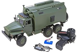 s-idee® Ural B36 18182 B36 - Camión militar teledirigido (6 WD RTR 1:16, incluye batería y cargador), color verde
