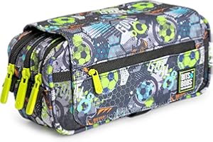 PracticOffice Estuche Portatodo Triple Design de Amplios Apartados Interiores con Cremallera Individual para Material Escolar y Viaje (Goal)