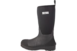 Savage Island Neoprene Tall Wellington Boots - Insulated Rubber Warm Waterproof Wellies in Black & Green