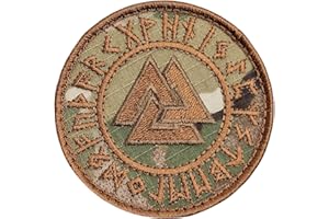 LEGEEON Multicam Valknut Viking Norse Runic Heathen Pagan Odin God Rune Morale Tactical Fastener Patch