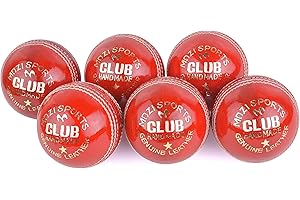 Mozi Sports® Junior Cricket Balls School Youth Leather Hard Balls Weight 4.75oz Pack Of 6