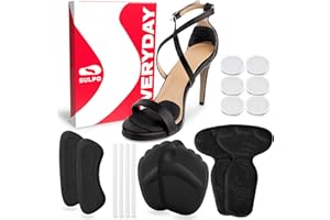 SULPO Set di solette - soletti in gel - con dolore ai piedi - plantare in silicone antiscivolo, rinforzo, cuscinetto metatarso, soletta per tallone, cerotto per piede - solette per scarpe con tacco