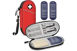 MEDMAX Insulin Cooler Travel Case with 2 Ice Packs - Portable Water Resistant Insulated Diabetic Medication Organizer Carrying Cooling Bag for Insulin Pen and Other Diabetic Supplies,