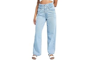 JMOJO Jeans for Women UK - High Waisted Straight Leg Jeans Women with Internal Waist Adjusters & Belt Loops - Regular Fit Ladies Jeans Size 6 8 10 12 14 16 18 - Perfect for Casual & Formal Events