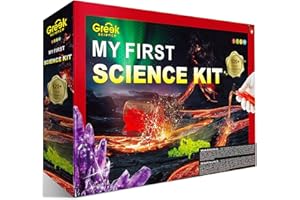 Greek Science 120 Science Experiments Kits for kids, STEM Educational Scientist Toy Birthday for Boys and Girls, Chemistry set, Crystal Growing, Underwater Volcano, Magic Sand