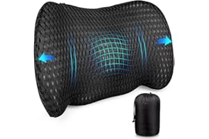 ‎AGOKUD Lendenwirbelkissen, Memory Foam Lendenwirbelstützkissen für Auto, Bürostuhl, Ergonomisches Streamline Rückenstützkissen zur Linderung von Schmerzen im unteren Rücken, Rückenkissen für Auto, Stuhl