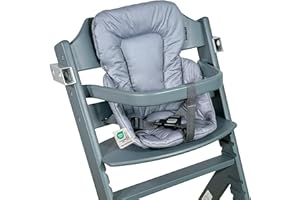 LALOONA BABY BEDDING LaLoona Reducteur Chaise Haute pour Safety 1st / Bebeconfort Timba - Coussin Assise Bebe avec Revêtement Facile à Essuyer, OEKO-TEX Standard 100, Lavable en Machine - Gris