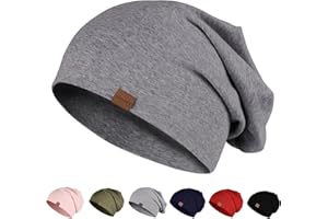 YANIKY Berretto da uomo e donna, in cotone, sottile e leggero, morbido chemo, antivento, in jersey, per tutte le stagioni