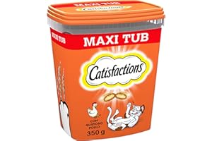 Catisfactions Snack per Gatto, Formato Scorta 700 g al gusto Pollo, 2 Maxi Tub da 350 gr Ciascuno
