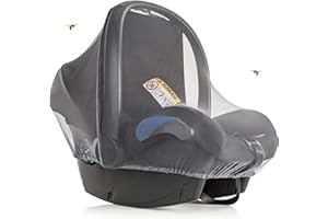 ‎ZAMBOO Zamboo Insektenschutz für Babyschale - Mückennetz für Baby Autositze (z.B. Maxi-Cosi, Cybex, Römer) - feinmaschiges Moskitonetz mit Gummizug und Trageöffnung - Grau