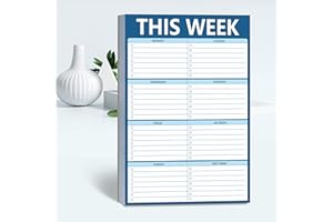 HEBAYY 90 Sheets Weekly Planner, Magnetic Checklist Notepad with to Do Lists for Office or School, Dark Blue