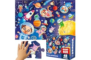 QUOKKA Puzzle Grandi Bambini 2 3 4 Anni - 60x90 cm 48 Pezzi Puzzle Spazio Gigante da Pavimento Bambini 5 6 Anni - Giochi Educativi - Grande Giocattolo Spazio per Ragazzi e Ragazze