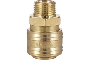 Poppstar Conectores rapidos aire comprimido, diámetro nominal 7,2 mm con rosca exterior (macho) de 3/8 pulgada para conexión de aire comprimido