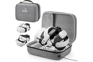 Jubor Torba do Quest 3S/3/2/Pico 4, podróżna torba do przechowywania, kompatybilna z Kiwi Design/BOBOVR Elite Strap i innymi akcesoriami, wodoodporna, odporna na uderzenia torba z przyłączem