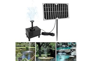 VA-Cerulean Fontaine Solaire pour Étang - 5 W - Pompe à Eau Extérieure avec 4 Styles de Fontaine pour Jardin, Étang à Poissons, Jeux d'Eau