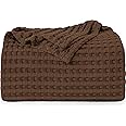 Utopia Bedding Cotton Waffle Blanket 300 GSM (Brown - 228x182 cm) Soft Lightweight Breathable Bed Blanket Big Size Layering Any Bed for All Season