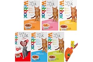 THE BRAMBLE BAY Cat Treats bundle contains Lick e Lix Chicken, Salmon, Beef, Liver, Cheese, Cat Grass Licky Lix 6x5's Kitten Treat and Snacks Lick-e-Lix, Total 30 sachets and our Catnip mouse toy