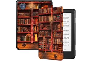 FINTIE Étui Compatible avec 6” Kobo Clara Colour/BW 2024 et Kobo Clara 2E 2022 - Housse Fine et Légère Coque Fermeture Magnétique, Bibliothèque