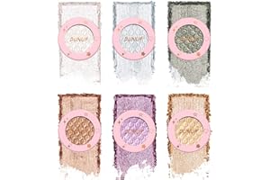 Pure Vie Ombretto Glitter Occhi, 6 Colore Ombretto Occhi Glitter Make Up Palette Ombretti Professionali Impermeabile di Lunga Durata Shimmer Kit Regalo di Cosmetici per Donne Ragazze Bambini