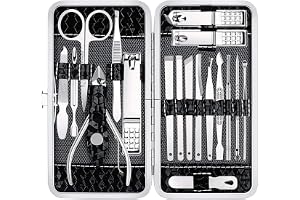 Nail Clippers Set Fingernail and Toenail Clipper Cutters, Manicure Pedicure Kit 18 Pieces Stainless Steel Professional Grooming Kits, Nail Care Tools with Luxurious Travel Case